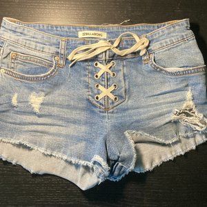 Billabong Ripped Jean Shorts Size:25